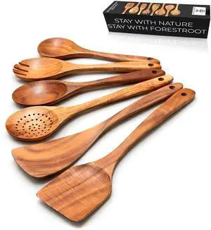 6-Piece Wooden Utensil Set Premium Teak Wood Cooking Spoons & Spatulas, Non-Stick, Heat-Resistant, Durable & Eco-Friendly Kitchen Tools for Cooking & Serving 6-Piece Wooden Utensil Set Premium Teak Wood Cooking Spoons & Spatulas, Non-Stick, Heat-Resistant, Durable & Eco-Friendly Kitchen Tools for Cooking & Serving
