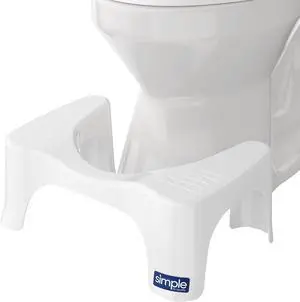 Simple Curve Bathroom Toilet Stool 7" White Simple Curve Bathroom Toilet Stool 7" White