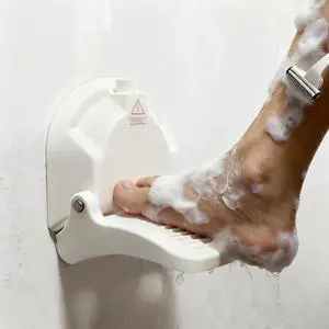 No-Drill Foldable Anti-Slip Shower Foot RestShower Step for Shaving Legs with Powerful Suction Cups, Multi-Purpose Shower Shaving Foot RestSupports Pregnant Women and Those with Back Pain No-Drill Foldable Anti-Slip Shower Foot RestShower Step for Shaving Legs with Powerful Suction Cups, Multi-Purpose Shower Shaving Foot RestSupports Pregnant Women and Those with Back Pain