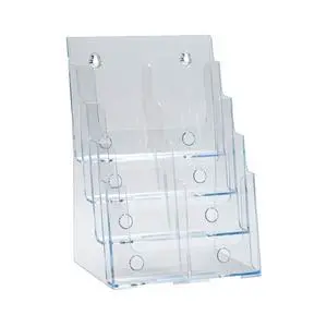 52377, Clear Four-Tier Eight-Pocket Trifold Brochure Holder, Document Holder Desk Organizer for Countertop or Wall Mount Menu Holder Display Stand for Flyers, Leaflets and Pamphlets 52377, Clear Four-Tier Eight-Pocket Trifold Brochure Holder, Document Holder Desk Organizer for Countertop or Wall Mount Menu Holder Display Stand for Flyers, Leaflets and Pamphlets