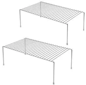 Set of 2 Kitchen Cabinet Shelf Organizer, Medium (13 x 9.4 Inch) Bathroom Cabinet Organization Wire Shelf Rack, Rustproof Storage Space Saver Shelves for Countertops Pantries Utensils Set of 2 Kitchen Cabinet Shelf Organizer, Medium (13 x 9.4 Inch) Bathroom Cabinet Organization Wire Shelf Rack, Rustproof Storage Space Saver Shelves for Countertops Pantries Utensils