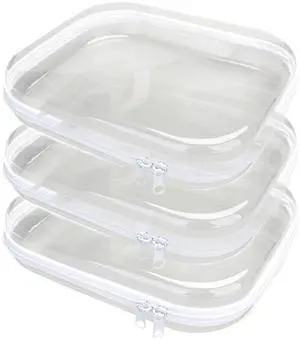 3PCS Clear Hard Plastic Zipper Case, Double Zippers Hard Pouch, Portable Travel Organizer Bin Clear Makeup Bag for Toy Storage, Snack Bag, Cosmetics, Diaper Bag, Toiletry Bag (3PCS-M) 3PCS Clear Hard Plastic Zipper Case, Double Zippers Hard Pouch, Portable Travel Organizer Bin Clear Makeup Bag for Toy Storage, Snack Bag, Cosmetics, Diaper Bag, Toiletry Bag (3PCS-M)
