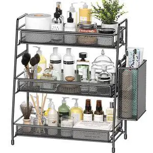 Bathroom Countertop Organizer Shelf - 3 Tier Counter Spice Rack Metal Makeup Rack Small Coffee Station Organizer for Sink/Bedroom/Living room/Kitchen/Office Bathroom Countertop Organizer Shelf - 3 Tier Counter Spice Rack Metal Makeup Rack Small Coffee Station Organizer for Sink/Bedroom/Living room/Kitchen/Office