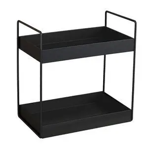 2 Tier Bathroom Counter Organizer, Standing Vanity Organizer Shelf for Bathroom Storage Organization, Countertop Skincare Makeup Organizers Holder, Black 2 Tier Bathroom Counter Organizer, Standing Vanity Organizer Shelf for Bathroom Storage Organization, Countertop Skincare Makeup Organizers Holder, Black