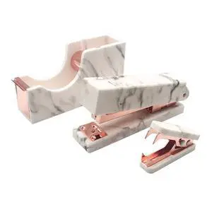 Print Rose Gold Stapler Staples Remover Tape Dispenser Holder Set Office Desk Executive Manual Stationery Gift Kit for Desktop Accessories Supplies (Marble Print Rose Gold Tone) Print Rose Gold Stapler Staples Remover Tape Dispenser Holder Set Office Desk Executive Manual Stationery Gift Kit for Desktop Accessories Supplies (Marble Print Rose Gold Tone)