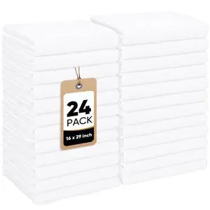 Soft Salon Towels 24 Pack,16 by 29 inches, 100% Lint Free, 7X Super Absorbent Microfiber Hair Towels, Fast Dry Hand Towels for Salons, Gym, Spa, Home and Personal Use, White Soft Salon Towels 24 Pack,16 by 29 inches, 100% Lint Free, 7X Super Absorbent Microfiber Hair Towels, Fast Dry Hand Towels for Salons, Gym, Spa, Home and Personal Use, White