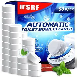 Automatic Toilet Bowl Cleaner Tablets - 50 Pack, Bleach Free, Descale & Deodorize, Septic-Safe, Continuous Cleaning with Fresh Scent, Drop-In Tank Cleaner for All Toilets get a fresher bathroom Automatic Toilet Bowl Cleaner Tablets - 50 Pack, Bleach Free, Descale & Deodorize, Septic-Safe, Continuous Cleaning with Fresh Scent, Drop-In Tank Cleaner for All Toilets get a fresher bathroom