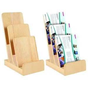 2 Pieces 3-Tier Pine Wood Literature Holder pamphlet display stand Trifold Brochure Organizer Flyer Holder Postcard Display and Countertop Wooden Display Stand Book Display for Magazine Pamphlet 2 Pieces 3-Tier Pine Wood Literature Holder pamphlet display stand Trifold Brochure Organizer Flyer Holder Postcard Display and Countertop Wooden Display Stand Book Display for Magazine Pamphlet