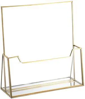 Golden Glass Brochure Holder 8.5 x 11 Inches, Countertop Literature Holder Display Stand, Trifold Pamphlet Holder, Clear Elegant Brochure Display Stand for Magazine Booklets, Menu Golden Glass Brochure Holder 8.5 x 11 Inches, Countertop Literature Holder Display Stand, Trifold Pamphlet Holder, Clear Elegant Brochure Display Stand for Magazine Booklets, Menu