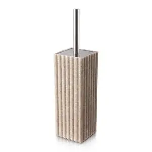 Toilet Bowl Brush and Holder for BathroomResin Toilet Brush and Holder Set with Stainless Steel HandleDeep Cleaning Modern Toilet Cleaner Brush -Space Saving, Covered Brush (Beige) Toilet Bowl Brush and Holder for BathroomResin Toilet Brush and Holder Set with Stainless Steel HandleDeep Cleaning Modern Toilet Cleaner Brush -Space Saving, Covered Brush (Beige)