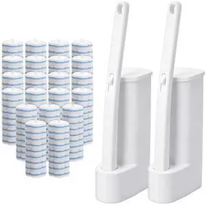 2 Pack Disposable Toilet Bowl Brush and Holder, Toilet Cleaning System-2 Toilet Bowl Wand, 2 Storage Caddy&96 Toilet Brush Refills Wall-Mount Toilet Brush for Effective Deep Scrub Toilet 2 Pack Disposable Toilet Bowl Brush and Holder, Toilet Cleaning System-2 Toilet Bowl Wand, 2 Storage Caddy&96 Toilet Brush Refills Wall-Mount Toilet Brush for Effective Deep Scrub Toilet