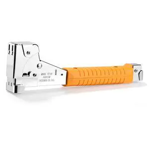 Heavy Duty Hammer Tacker, Chromed-Steel Manual Stapler with Sure-Grip Handle, Dual-Capacity Rear-Load Magazine, Fits 5/16, 3/8", or 1/2" Staples Heavy Duty Hammer Tacker, Chromed-Steel Manual Stapler with Sure-Grip Handle, Dual-Capacity Rear-Load Magazine, Fits 5/16, 3/8", or 1/2" Staples