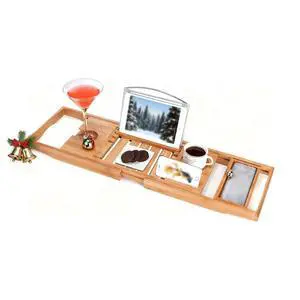 Bamboo Bathtub Caddy Tray Bath Tray for Tub, Adjustable Bathroom Bathtub Organizer with Book Tablet Wine Glass Cup Towel Holder Bamboo Bathtub Caddy Tray Bath Tray for Tub, Adjustable Bathroom Bathtub Organizer with Book Tablet Wine Glass Cup Towel Holder