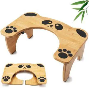 Foldable Cute Toilet Stool for Adults and Kids, Cute Poop Stool for Small Bathroom, 7 Inches Bamboo Squatting Potty, No Assembly Required Foldable Cute Toilet Stool for Adults and Kids, Cute Poop Stool for Small Bathroom, 7 Inches Bamboo Squatting Potty, No Assembly Required