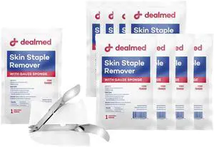Sterile Staple Removal Kit, Includes Staple Remover and Gauze Sponge, Staple Removal Tool Single-Use Kit, Ideal for Hospitals and Clinics (10 Kits) Sterile Staple Removal Kit, Includes Staple Remover and Gauze Sponge, Staple Removal Tool Single-Use Kit, Ideal for Hospitals and Clinics (10 Kits)