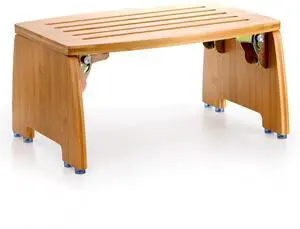 Bamboo Folding Step Stool, Non-Slip Leg Shaving Foot Rest Chair, Foldable One Step Stool for Home, Adults, Support up to 300lbs, Fully Assembled Bamboo Folding Step Stool, Non-Slip Leg Shaving Foot Rest Chair, Foldable One Step Stool for Home, Adults, Support up to 300lbs, Fully Assembled