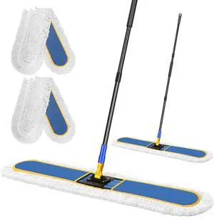 36" Commercial Industrial Dust Mop for Floor Cleaning with Replacement Mop Pads, Heavy Duty Wet Dry Large Mops for Cleaning Floor Office Garage Hardwood Warehouse Factory Mall (Blue, 36 inch mop) 36" Commercial Industrial Dust Mop for Floor Cleaning with Replacement Mop Pads, Heavy Duty Wet Dry Large Mops for Cleaning Floor Office Garage Hardwood Warehouse Factory Mall (Blue, 36 inch mop)
