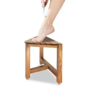 Shower Foot Rest 12 in - Shower Stool for Shaving Legs, Small Corner Bathroom Bench Suitable for Small Shower Spaces - Bath Seat, Spa Foot Rest Shaving Stool Corner Shower Foot Rest 12 in - Shower Stool for Shaving Legs, Small Corner Bathroom Bench Suitable for Small Shower Spaces - Bath Seat, Spa Foot Rest Shaving Stool Corner