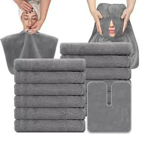 12PCS U-Shaped Microfiber Facial Towels for Estheticians, Ultra-Soft & Absorbent Spa Towels for Massage, Facial Steam & Skincare (Gray) 12PCS U-Shaped Microfiber Facial Towels for Estheticians, Ultra-Soft & Absorbent Spa Towels for Massage, Facial Steam & Skincare (Gray)