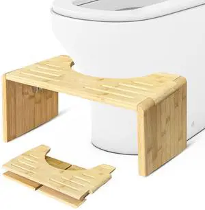 Bamboo Toilet Stool for Adults Adjustable 7" & 9" Height, Foldable Squat Stool with Non-Slip Base, 400lb Capacity Posture Corrector for Constipation Relief & Better Digestion(Standard) Bamboo Toilet Stool for Adults Adjustable 7" & 9" Height, Foldable Squat Stool with Non-Slip Base, 400lb Capacity Posture Corrector for Constipation Relief & Better Digestion(Standard)