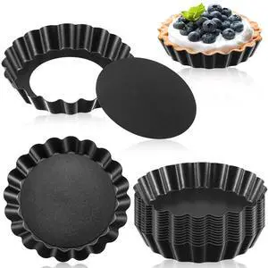 16 Pcs Mini Tart Pans for Baking, 4 Inch Quiche Pans with Removable Bottom, Nonstick Egg Tartlets Molds Fluted Side Bakeware for Pie Fruit Tart Cheesecake Dessert (Black Gray Round) 16 Pcs Mini Tart Pans for Baking, 4 Inch Quiche Pans with Removable Bottom, Nonstick Egg Tartlets Molds Fluted Side Bakeware for Pie Fruit Tart Cheesecake Dessert (Black Gray Round)