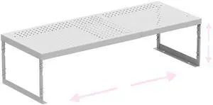 Stackable Expandable Metal Shelf Organizer - Adjustable Wire Storage Rack with Holes for Kitchen, Bathroom, Cabinet, Office - Space Saving, Durable & Sturdy Design1PACK/Medium/White Stackable Expandable Metal Shelf Organizer - Adjustable Wire Storage Rack with Holes for Kitchen, Bathroom, Cabinet, Office - Space Saving, Durable & Sturdy Design1PACK/Medium/White