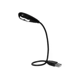 USB Reading Lamp with 2 LED Lights and Flexible Gooseneck - 2 Brightness Settings and On Off Switch for Laptop Keyboard (Black) USB Reading Lamp with 2 LED Lights and Flexible Gooseneck - 2 Brightness Settings and On Off Switch for Laptop Keyboard (Black)