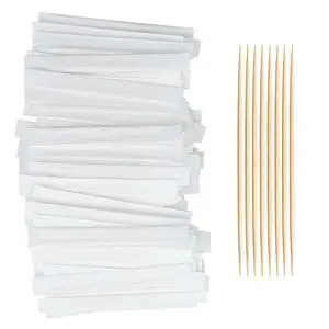 Bamboo Toothpicks by Individually Wrapped for Appetizer, Olive, Barbecue, Fruit, Teeth Cleaning,Double-Points Wooden Toothpick.200 Count Bamboo Toothpicks by Individually Wrapped for Appetizer, Olive, Barbecue, Fruit, Teeth Cleaning,Double-Points Wooden Toothpick.200 Count