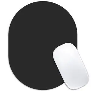 Black Oval Mouse Pad, 6 x 8 in Small Portable Mousepad with Non-Slip Base for Laptop Computer Travel Black Oval Mouse Pad, 6 x 8 in Small Portable Mousepad with Non-Slip Base for Laptop Computer Travel