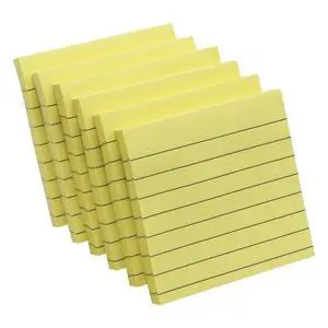 Lined Sticky Notes, 3x3 Inch, 600 Sheets Self-Stick Notes, Easy to Post for School, Office, Notebook, Pastel Yellow Color, 100 Sheets/Pad Lined Sticky Notes, 3x3 Inch, 600 Sheets Self-Stick Notes, Easy to Post for School, Office, Notebook, Pastel Yellow Color, 100 Sheets/Pad
