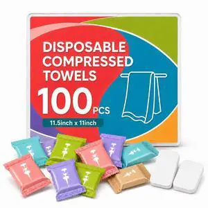 45PCS Compressed Towels for Travel, Disposable Face Towels & Face Wipes, Extra Thick Compressed Towel Tablets, Travel Washcloths for Camping, Outdoor, Hotel, Face & Body Care 45PCS Compressed Towels for Travel, Disposable Face Towels & Face Wipes, Extra Thick Compressed Towel Tablets, Travel Washcloths for Camping, Outdoor, Hotel, Face & Body Care