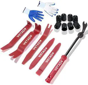 Auto Trim Removal Tool Set, Wetado 16 Pcs Auto Car Trim Tool Kit Plastic Pry Tool Kit for Car, Clip, Audio, Dashboards, Door Panel Window Molding Fastener Remover Tool Kit Auto Trim Removal Tool Set, Wetado 16 Pcs Auto Car Trim Tool Kit Plastic Pry Tool Kit for Car, Clip, Audio, Dashboards, Door Panel Window Molding Fastener Remover Tool Kit