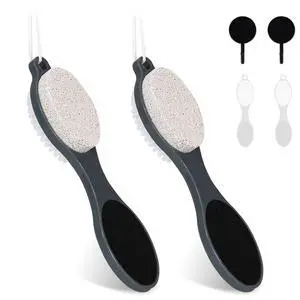 Foot File Callus Remover-2 Pcs 4 in 1 Foot Scrubber Dead Skin Remover for Feet,Pumice Stone, Foot Rasp and Sand Paper for Home Foot Care,Foot Brush for Shower (Grey Pedicure Foot File) Foot File Callus Remover-2 Pcs 4 in 1 Foot Scrubber Dead Skin Remover for Feet,Pumice Stone, Foot Rasp and Sand Paper for Home Foot Care,Foot Brush for Shower (Grey Pedicure Foot File)