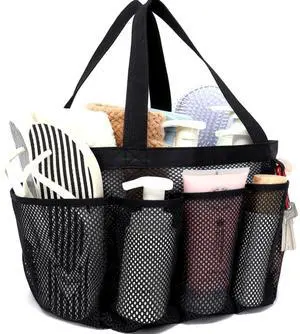 Mesh Shower Caddy Portable for College Dorm, Quick Dry Hanging Shower Bag with 8 Pockets, Bathroom Tote Organizer for Gym, Travel, Camping, Black Mesh Shower Caddy Portable for College Dorm, Quick Dry Hanging Shower Bag with 8 Pockets, Bathroom Tote Organizer for Gym, Travel, Camping, Black