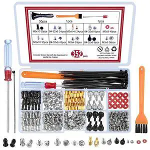 352 Pcs Motherboard Screws Kit - ATX Case Fan Screws & HDD Hard Drive SSD PC Fan Standoffs 352 Pcs Motherboard Screws Kit - ATX Case Fan Screws & HDD Hard Drive SSD PC Fan Standoffs