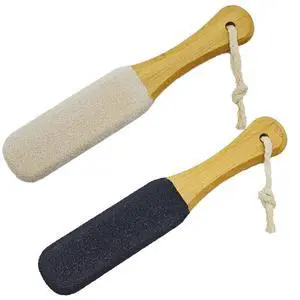 Pumice Stone Foot File, 2 Pack Wooden Pedicure Foot Scrubber Remover for Heels, Elbows, Hands in Shower, Professional Foot Rasp for Wet and Dry Feet, Foot Care Tools for Women MenBlack and White Pumice Stone Foot File, 2 Pack Wooden Pedicure Foot Scrubber Remover for Heels, Elbows, Hands in Shower, Professional Foot Rasp for Wet and Dry Feet, Foot Care Tools for Women MenBlack and White