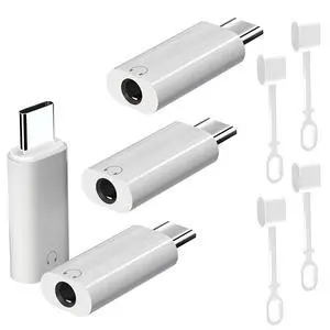 USB C to 3.5mm Headphone Jack Adapter, 3.5mm to USB C Adapter, Compatible with Phone17/ 16 Pro Max 15 Pro Max, Galaxy S24 S23 S22, Pixel, Pad Pro(4-Piece Set) USB C to 3.5mm Headphone Jack Adapter, 3.5mm to USB C Adapter, Compatible with Phone17/ 16 Pro Max 15 Pro Max, Galaxy S24 S23 S22, Pixel, Pad Pro(4-Piece Set)