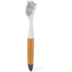 Every-Crevice Detail Brush, Deep Cleaning Brush for Crevices, Shower, & Grout, Tough Bristles, Sustainable Bamboo Handle, White Every-Crevice Detail Brush, Deep Cleaning Brush for Crevices, Shower, & Grout, Tough Bristles, Sustainable Bamboo Handle, White