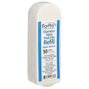 Stainless Steel Pedi File Refill, 180 Grit, White, EZ-Strip Peel Pedicure Refill Pads, 1.25 W x 4 L, 50-Count Stainless Steel Pedi File Refill, 180 Grit, White, EZ-Strip Peel Pedicure Refill Pads, 1.25 W x 4 L, 50-Count