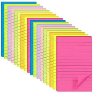 (18 Pack) Lined Sticky Notes 4x6 in Post, Self-Stick Pads Bright Colors Sticky Note, Recyclable, Easy to Post for Home, Office, School (18 Pack) Lined Sticky Notes 4x6 in Post, Self-Stick Pads Bright Colors Sticky Note, Recyclable, Easy to Post for Home, Office, School