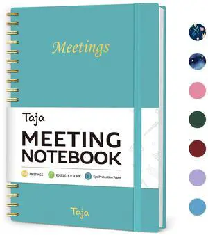 Meeting Notebook for Work Organization - Work Planner Notebook with Action Items, Agenda Planner for Note Taking, 160 Pages (6.9" X 9.9") Project Organizer for Men & Women - Blue Meeting Notebook for Work Organization - Work Planner Notebook with Action Items, Agenda Planner for Note Taking, 160 Pages (6.9" X 9.9") Project Organizer for Men & Women - Blue