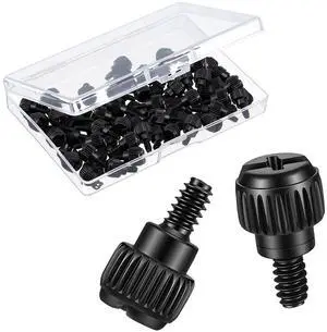 30 Pcs PC Case Screws, 6-32 Thread M3.5 Thumb Screw for Computer Case, Hard Drive & PCI Slots, Carbon Steel Black (6mm Length) 30 Pcs PC Case Screws, 6-32 Thread M3.5 Thumb Screw for Computer Case, Hard Drive & PCI Slots, Carbon Steel Black (6mm Length)