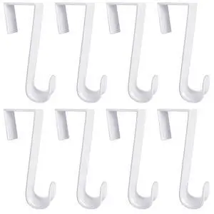8 Pcs Plastic Over the Door Clothes Hooks Bulk 4.72 Inch Long White Clothing Hanger Hooks Over the Door Hanging Hanger for Home Kitchen Bedroom Decoration (4.72 Long) 8 Pcs Plastic Over the Door Clothes Hooks Bulk 4.72 Inch Long White Clothing Hanger Hooks Over the Door Hanging Hanger for Home Kitchen Bedroom Decoration (4.72 Long)