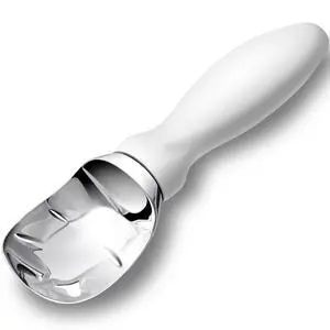 Ice Cream Scoop Stainless Steel with Comfortable Handle, Ice Cream Scooper Heavy Duty, Ice Cream Spade Great for Spooning Frozen Hard Gelato and Sorbet, Cookie Dough, Melon, White Ice Cream Scoop Stainless Steel with Comfortable Handle, Ice Cream Scooper Heavy Duty, Ice Cream Spade Great for Spooning Frozen Hard Gelato and Sorbet, Cookie Dough, Melon, White