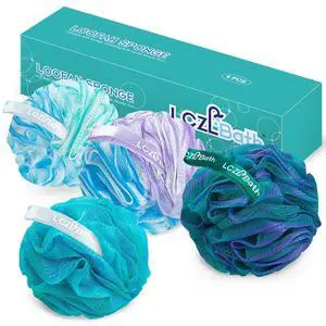 Shower Loofah 4PCS Soft Bath Body Sponge 60g Loofa Set Thick Wash Puffs for Women and Men (Purple-Blue-Green-Mixed) Shower Loofah 4PCS Soft Bath Body Sponge 60g Loofa Set Thick Wash Puffs for Women and Men (Purple-Blue-Green-Mixed)