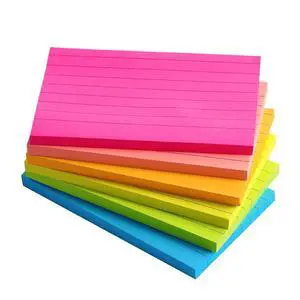 Lined Sticky Notes 3X5 in Bright Ruled Stickies Colorful Super Sticking Power Memo Pads Strong Adhesive, 6 Pads/Pack, 75 Sheets/pad Lined Sticky Notes 3X5 in Bright Ruled Stickies Colorful Super Sticking Power Memo Pads Strong Adhesive, 6 Pads/Pack, 75 Sheets/pad