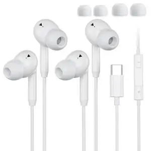 USB C Wired Earbuds,USB C Headphones Wired with Microphone 2 Pack for iPhone 17/16/15 Pro Max Plus, Type C in-Ear Earphones, HiFi Stereo, No Latency, Comfortable for All-Day Use, for Android USB C Wired Earbuds,USB C Headphones Wired with Microphone 2 Pack for iPhone 17/16/15 Pro Max Plus, Type C in-Ear Earphones, HiFi Stereo, No Latency, Comfortable for All-Day Use, for Android