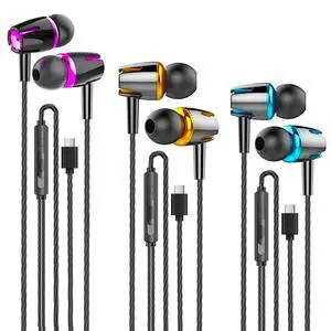 3 Pack USB C Wired Headphones for iPhone 17/16/15 Pro Max 3 Pack USB C Wired Headphones for iPhone 17/16/15 Pro Max