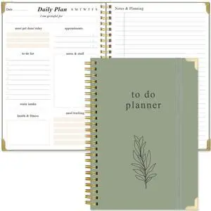 To Do List Notebook - Aesthetic Daily Planner to Easily Organize Your Tasks And Boost Productivity - Undated Planner for School or Office Supplies, 5.8" x 8.5", Green To Do List Notebook - Aesthetic Daily Planner to Easily Organize Your Tasks And Boost Productivity - Undated Planner for School or Office Supplies, 5.8" x 8.5", Green