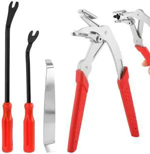 Car Clip Pliers Set, Professional Auto Clip Removal Pliers Tool with 3 Pcs Car Trim Removal Tool, Angled Jaw Trim Clip Release Tool Kit for Door Panel, Dashboard, Interior & Exterior Trim Car Clip Pliers Set, Professional Auto Clip Removal Pliers Tool with 3 Pcs Car Trim Removal Tool, Angled Jaw Trim Clip Release Tool Kit for Door Panel, Dashboard, Interior & Exterior Trim